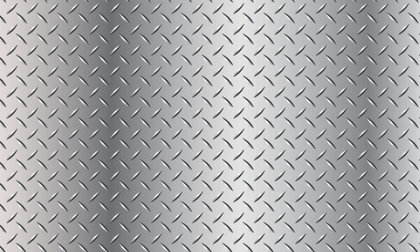 abstract simple diamond plate pattern with metallic silver background.