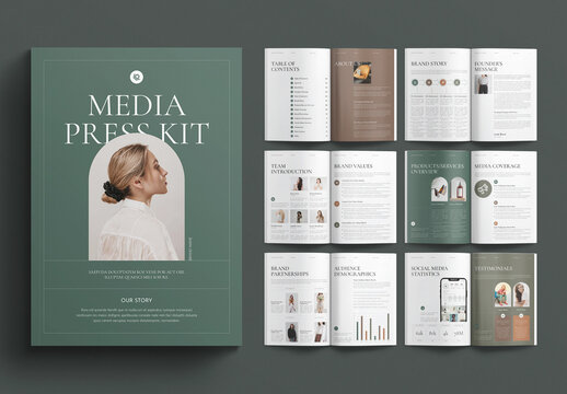 Media Press Kit Magazime Layout Design Template