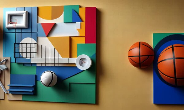 Abstract Basketball Art