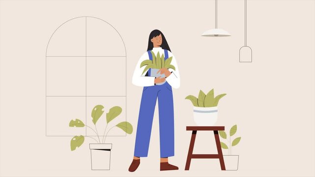 Growing Flowers & Plants 2d animation graphic motion design concept illustration