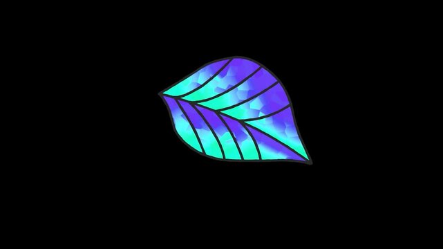 Colorful Flower growth animation concept. Beautiful colorful flower like grow motion animation with black png background. Flower growing from the ground up and swaying in the wind.