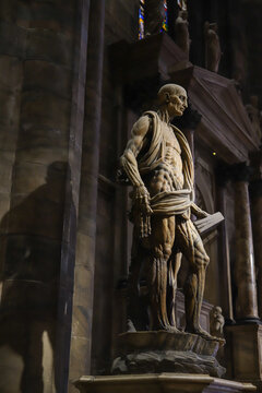 Statue of Saint Bartholomew in a Historic Cathedral