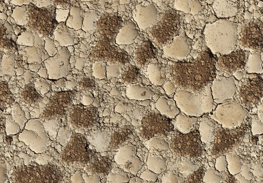 Cracked Earth Texture Seamless Pattern Dry Soil Background