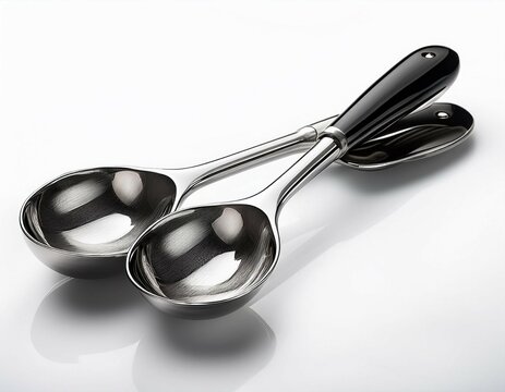 mixing spoons isolated on white bkg