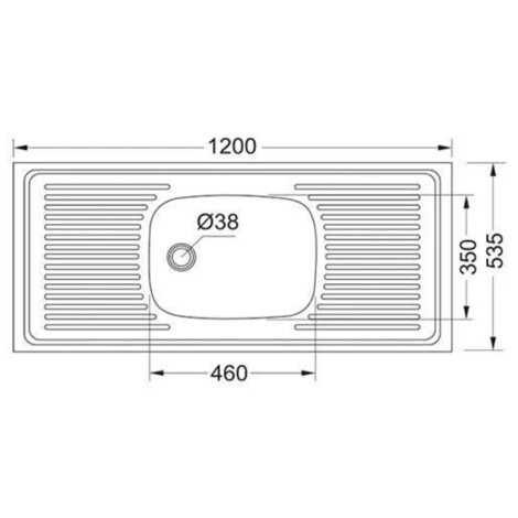 Franke: Trendline Lay On S/S Sink; SB/DD + Waste, 120x53.5cm #1030007/1120017