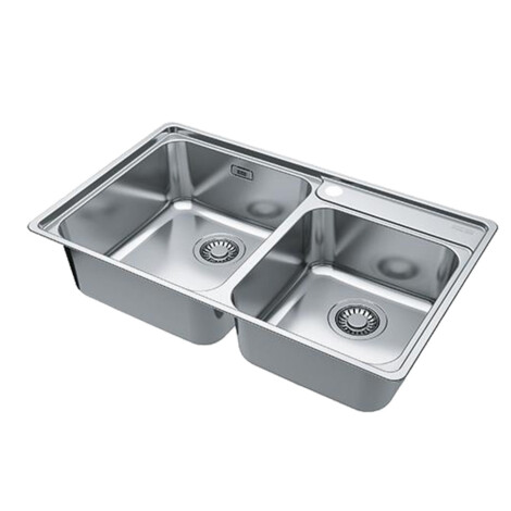 Franke: Bell BCX 120-42-35 SS Inset Double Bowl Kitchen Sink + Waste Set; 46.5X84.5cm #1220034/1120129/132/072/073