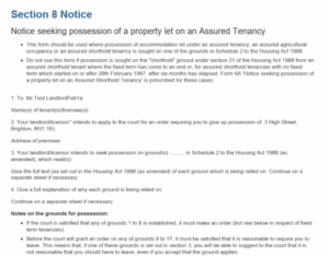 Editable Section 21 Notice Template Doc Sample