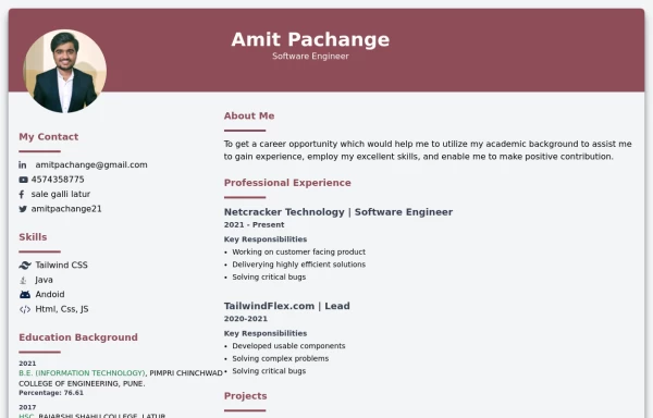 Modern resume template