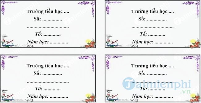 Mẫu Nhãn Vở Giáo Viên Đẹp Trên Word, Nhãn Dán Vở Giáo Viên -Taimienphi