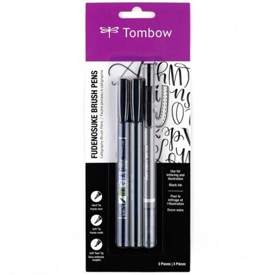 3ct Pen Set Fudenosuke - Tombow: Brush Pens For Calligraphy, Non-toxic ...