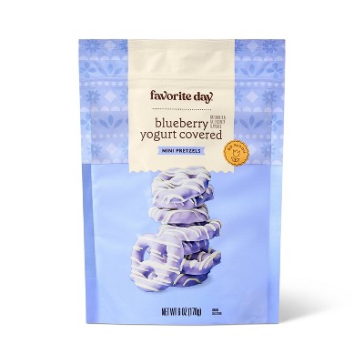 Spring Easter Blueberry Flavored Yogurt Covered Mini Pretzel Twist with White Drizzle - 6oz - Favorite Day™