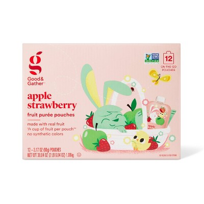 Spring Easter Strawberry Applesauce Pouches - 12ct/38.04oz - Good & Gather™