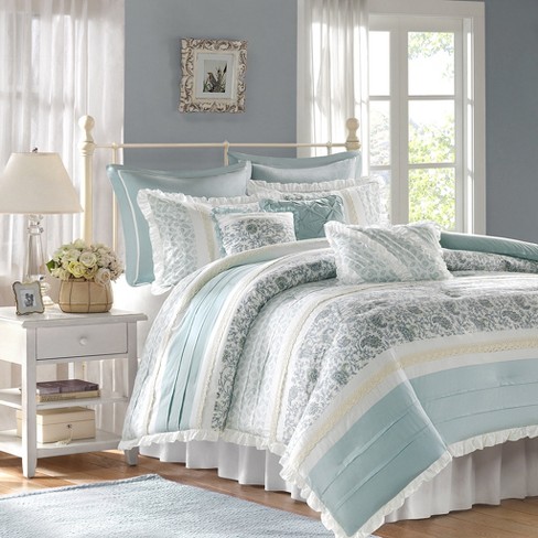 9pc California King Stella Comforter Set - Blue: Madison Park, Vintage Percale , OEKO-TEX Certified - image 1 of 4