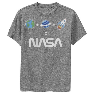 Boy's Nasa Emoji Space Logo Equation Performance Tee - Charcoal Heather ...