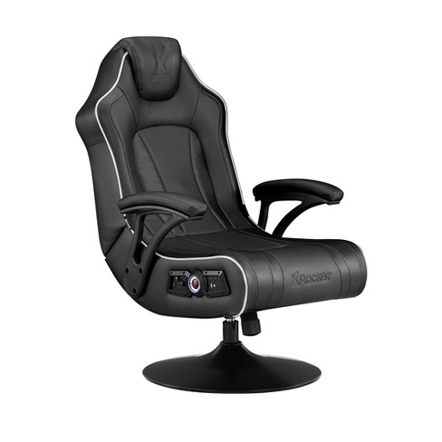 CXR3 Neo Fiber LED Audio Pedestal Gaming Chair with Subwoofer Black - X Rocker: Ergonomic Design, Swivel Base - image 1 of 4