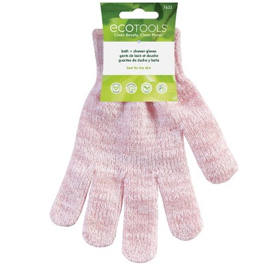 EcoTools Exfoliating Bath + Shower Gloves - Pink