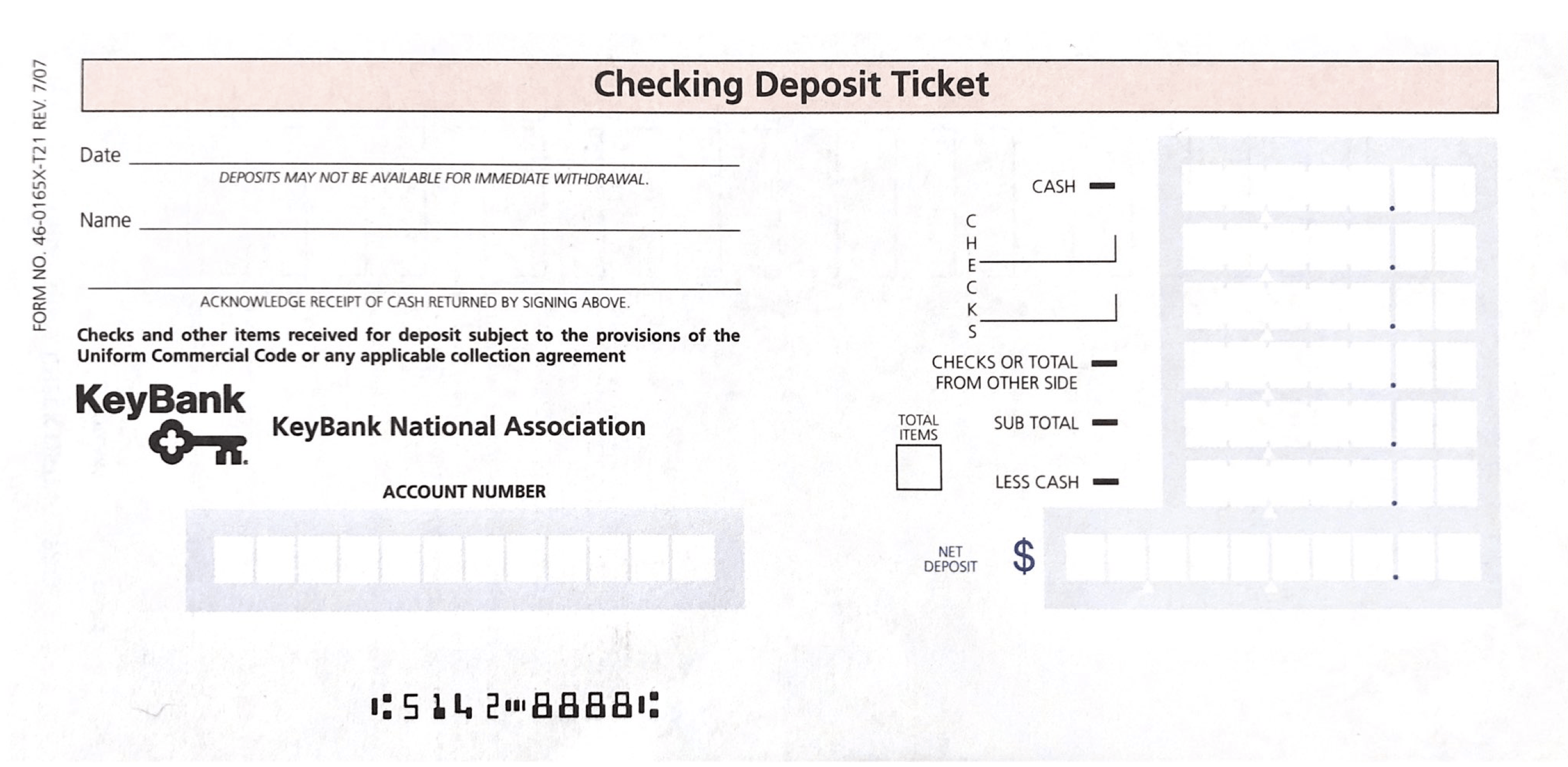 Truist Bank Deposit Slip Printable