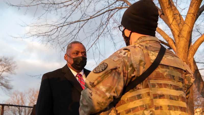 Austin thanks National Guardsmen who are braving bitter cold to keep Washington, D.C. safe