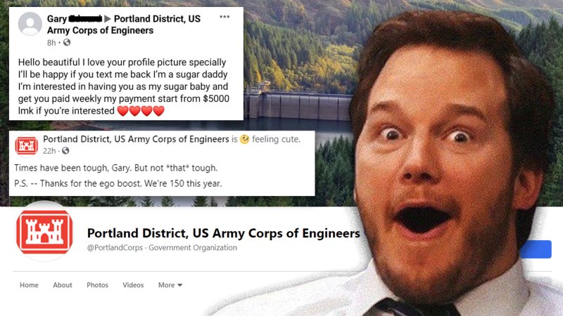 We salute Portland’s Army Corps of Engineers for trolling the hell out of a bot on Facebook