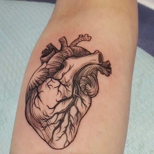 Anatomical Heart Tattoo