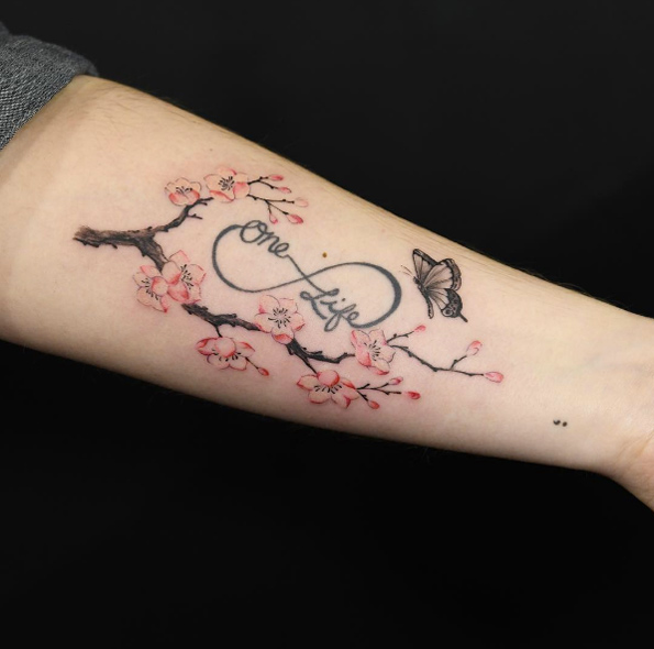 48 Cherry Blossom Tattoos That Are Way Beyond Perfect - TattooBlend