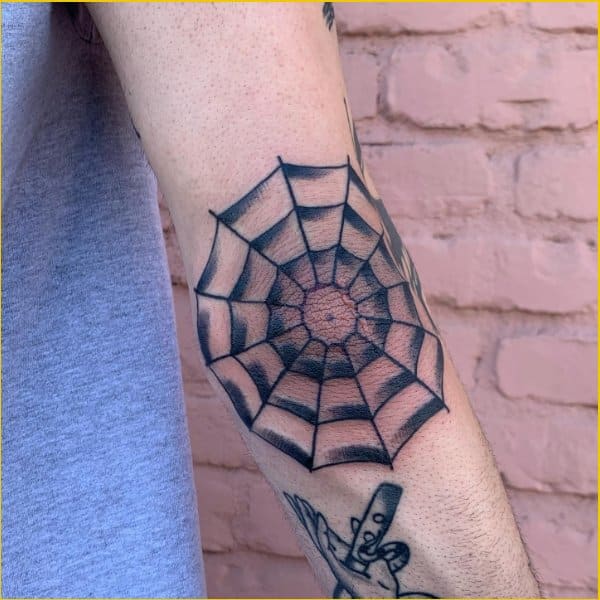 best spider web elbow tattoos