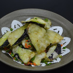 Fried eggplant with Japanese pepper