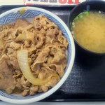 Yoshinoya Gojugosen Mito Bypass Ten - 牛丼（並盛）+みそ汁