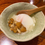 Naoyoshi - 飲み放題付きコース料理 1人 5000円
                        温泉玉子となめこ