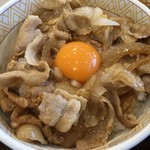 Sukiya Sendai Iwakiri Ten - 豚生姜焼き朝食をご飯にのっけて、豚生姜焼き丼にしました。