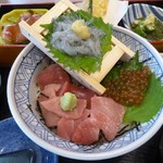 Yume An Sagamihara Kitasato Ten - 三色丼のアップ