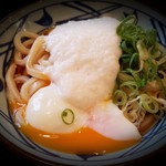 丸亀製麺 - ぶっかけ(冷)+とろろ+温泉玉子