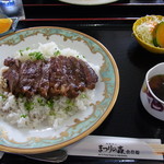 お食事処 食祭小路 - 飛騨和牛ステーキライス定食@1500