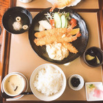 夢参花 - 海老フライ定食　¥1500