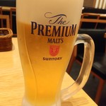 山薬 清流庵 - ちょい飲みセット通常1,540円→980円の生ビール