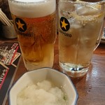 Ganso Yakitori Kushi Hatchin Ikebukuro Nishiguchi Ten - 生ビール490円 ハイボール390円 お通し300円