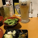 Yakitori Kojo Chitose Ten - お通しとビール