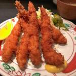 Tonkatsu Kappou Kurumaya - 海老フライ定食＾＾小ぶりながらも5匹入り＾＾