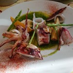 Bar Espanol LA BODEGA Hakata Ten - ヤリイカのバジルなんとか‥。料理名前忘れました(>_<)