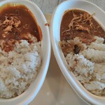 東毛酪農63℃ - 左がビーフカレー、ミギガキーマカレー