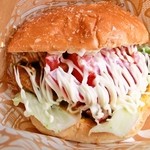 Outdoor Cafe Yasai Kobou - いしかりバーガー（５００円）　タコが入っているのですが　マジうまいです。