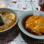 Chinese Sakae Hanten - 天津飯＋ラーメンセット  980円