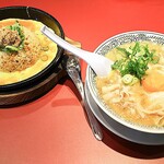 Marugen Ramen Harugai Kozoji Ten - 丸源ランチA・チャーハンランチ（肉そば、鉄板玉子チャーハンのセット）（880円+税）