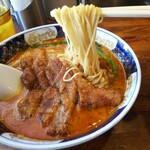 Shina Men Hashigo Ginza Hatchome Ten - 「排骨担々麺」麺アップ