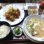 丸十ラーメン - 料理写真:丸十定食￥990（唐揚げ・コロッケ・チーズささみフライ・ミニラーメン・揚げギョーザ・めし付）