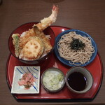 Washoku Mendokoro Sagami Higashikawaguchi Ten - 大海老天丼ランチ（1,000円）