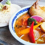 Rojiura Curry SAMURAI. Furusato - チキン（パリパリ）1,050円税別+焦がしチーズ+さくさくブロッコリー