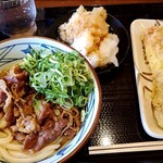 Marugame Seimen Toyonaka Kozone Ten - 鬼おろし肉ぶっかけ（冷）＋ごぼう天ぷら＋ちくわ天ぷら