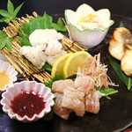 Casa Takeda - ハモの炙り、ハモの湯引き、ハモの酢物、スズキの焼いたの