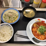 Matsuya Umegaoka Ten - 海老のチリソース定食ポテトサラダセットライスミニ 760円